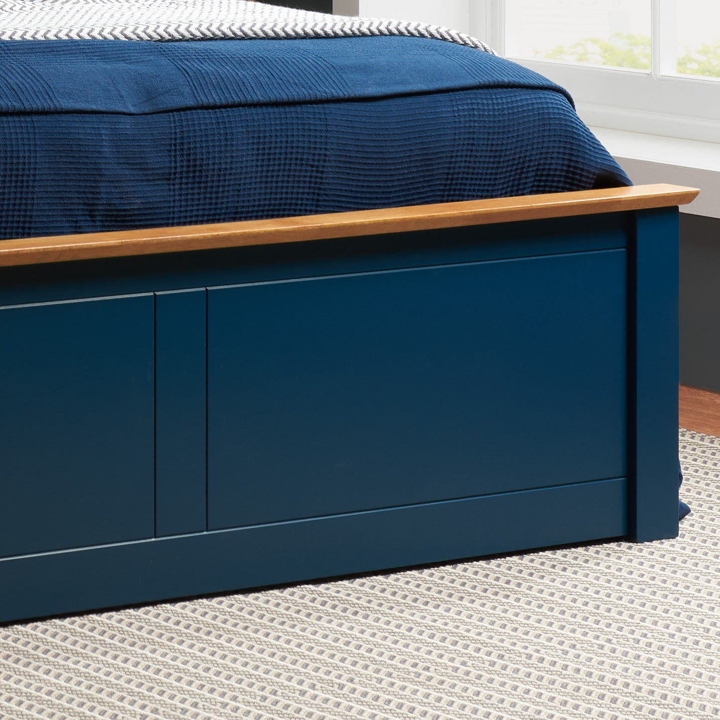 Phoenix Ottoman Bed Navy Blue