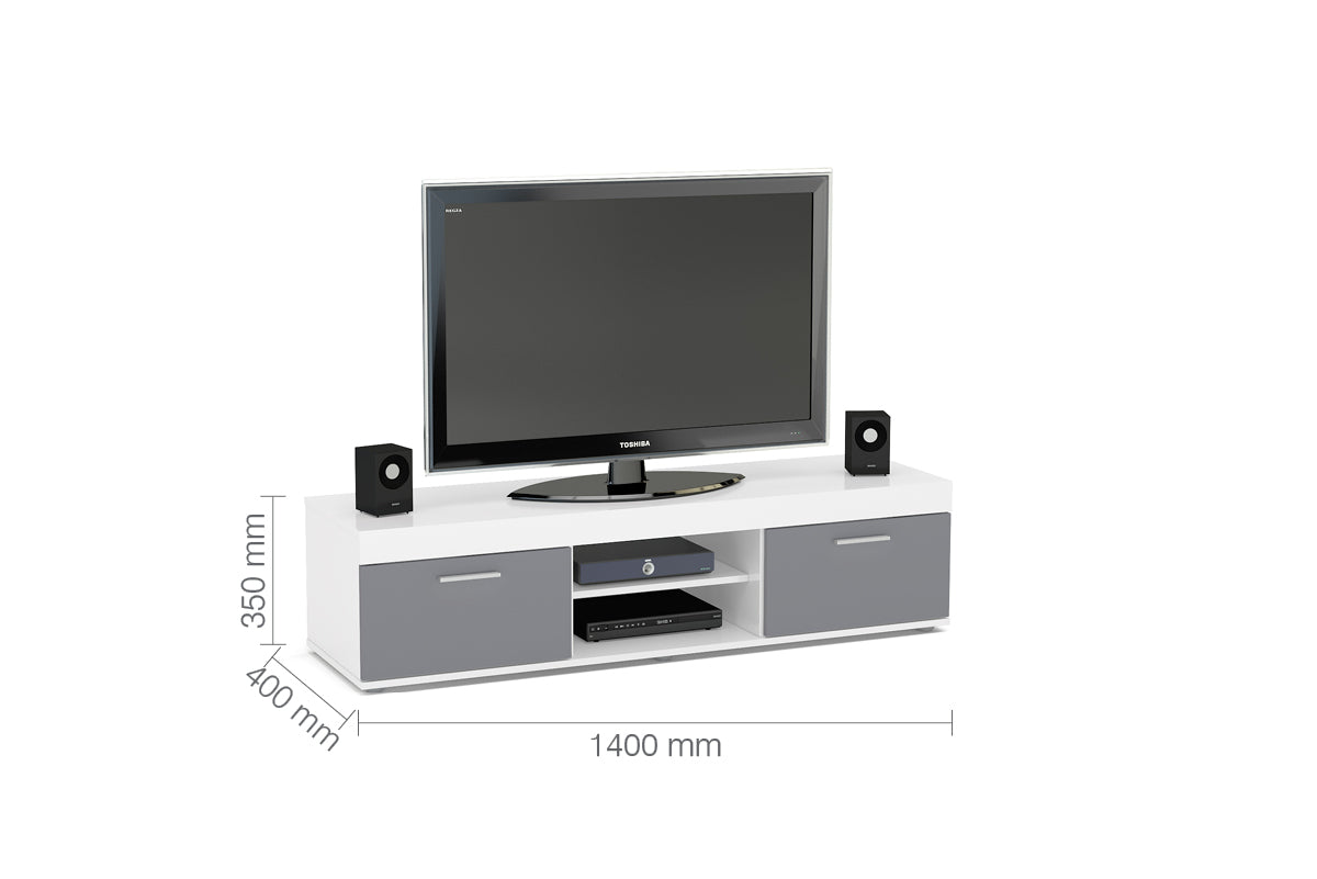 Edgeware TV Unit White & Grey
