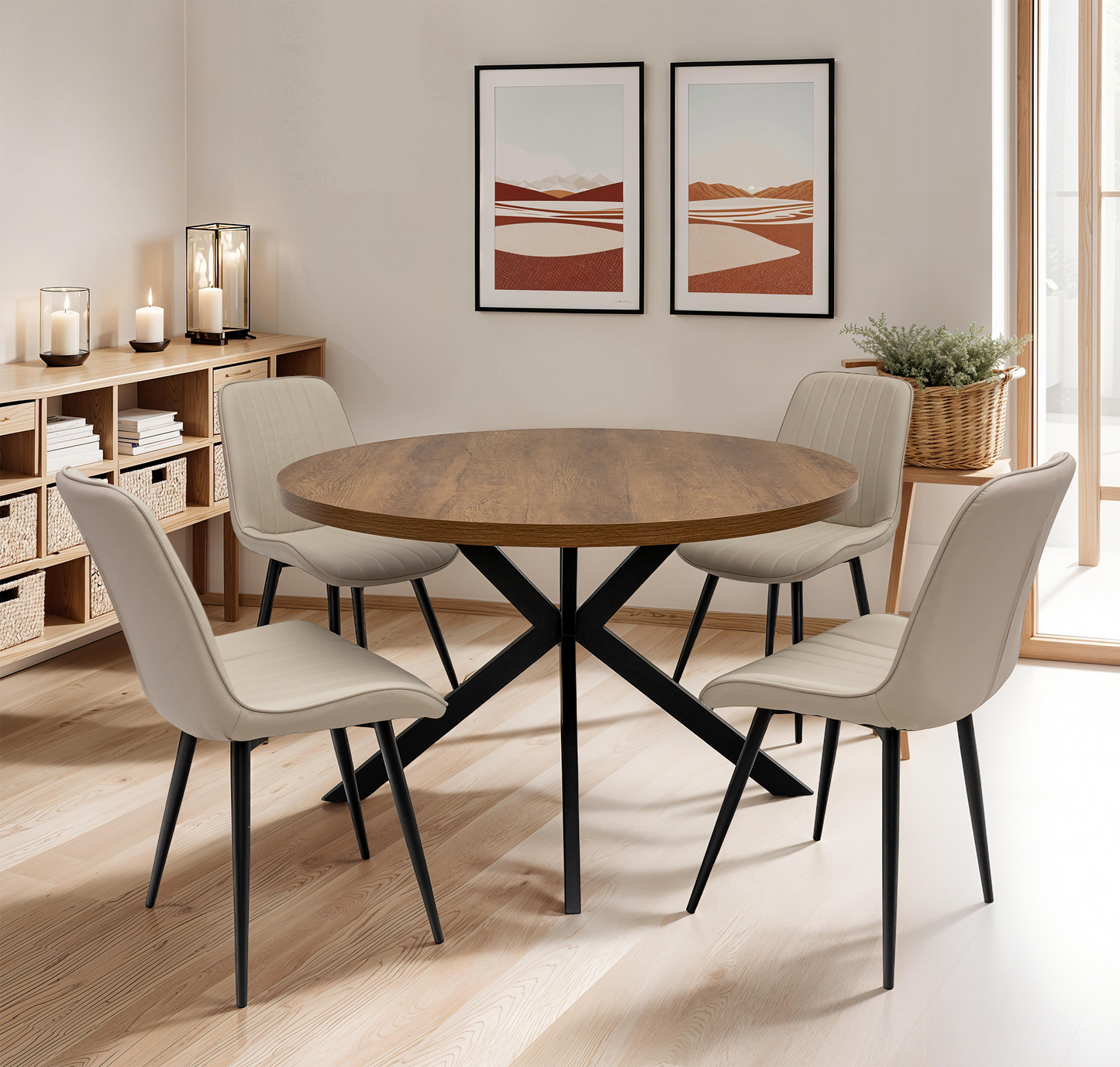 Havana 1.2m Round Dining Table -Dark Oak