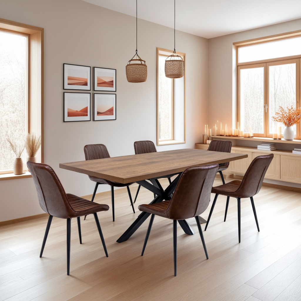 Havana 1.6m (+0.4m) Extending Dining Table -Dark Oak