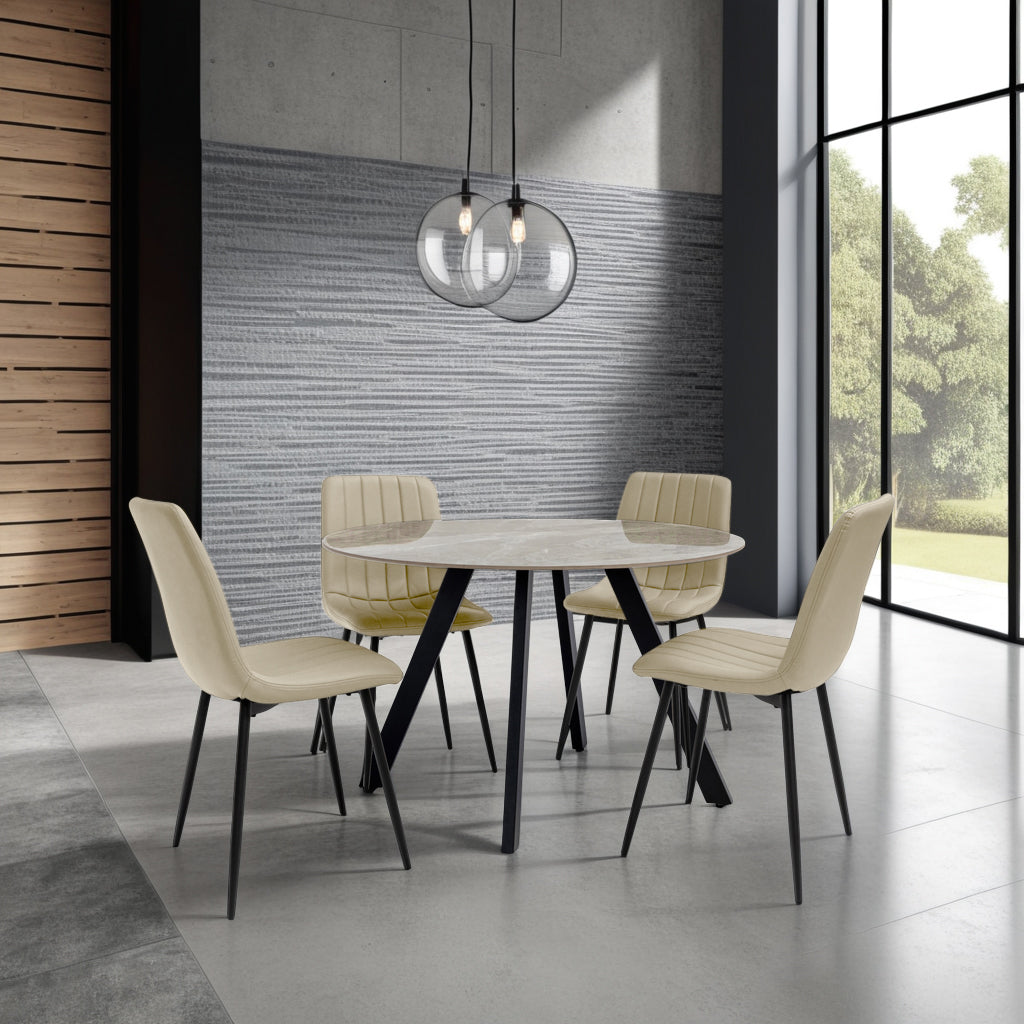 Santorni 1.1m Grey Stone Dining Table