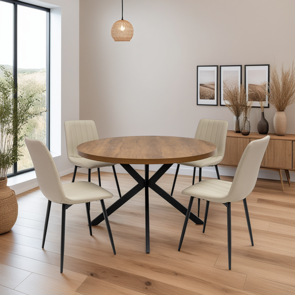 Havana 1.2m Round Dining Table -Dark Oak