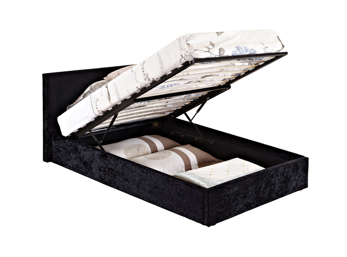 Berlin Ottoman Bed Black Crushed Velvet