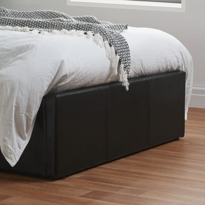 Berlin Faux Leather Ottoman Bed - Black