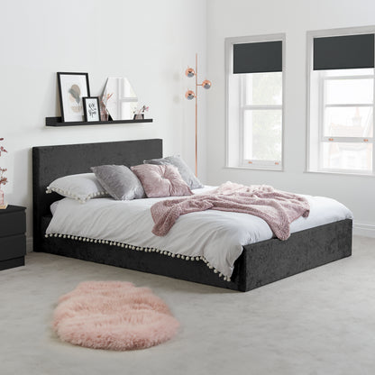 Berlin Ottoman Bed Black Crushed Velvet