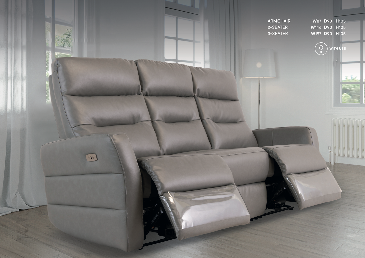 Baladena Leather Recliner sofa