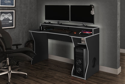 Enzo Gaming Computer Desk Black & Silver