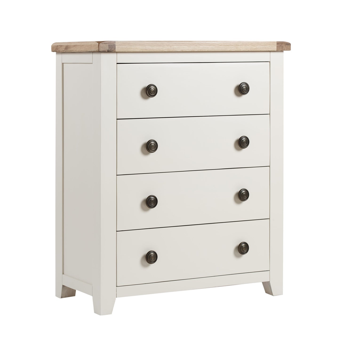 Houston Cream & Oak Wooden 4 Drawer Chest of Drawers