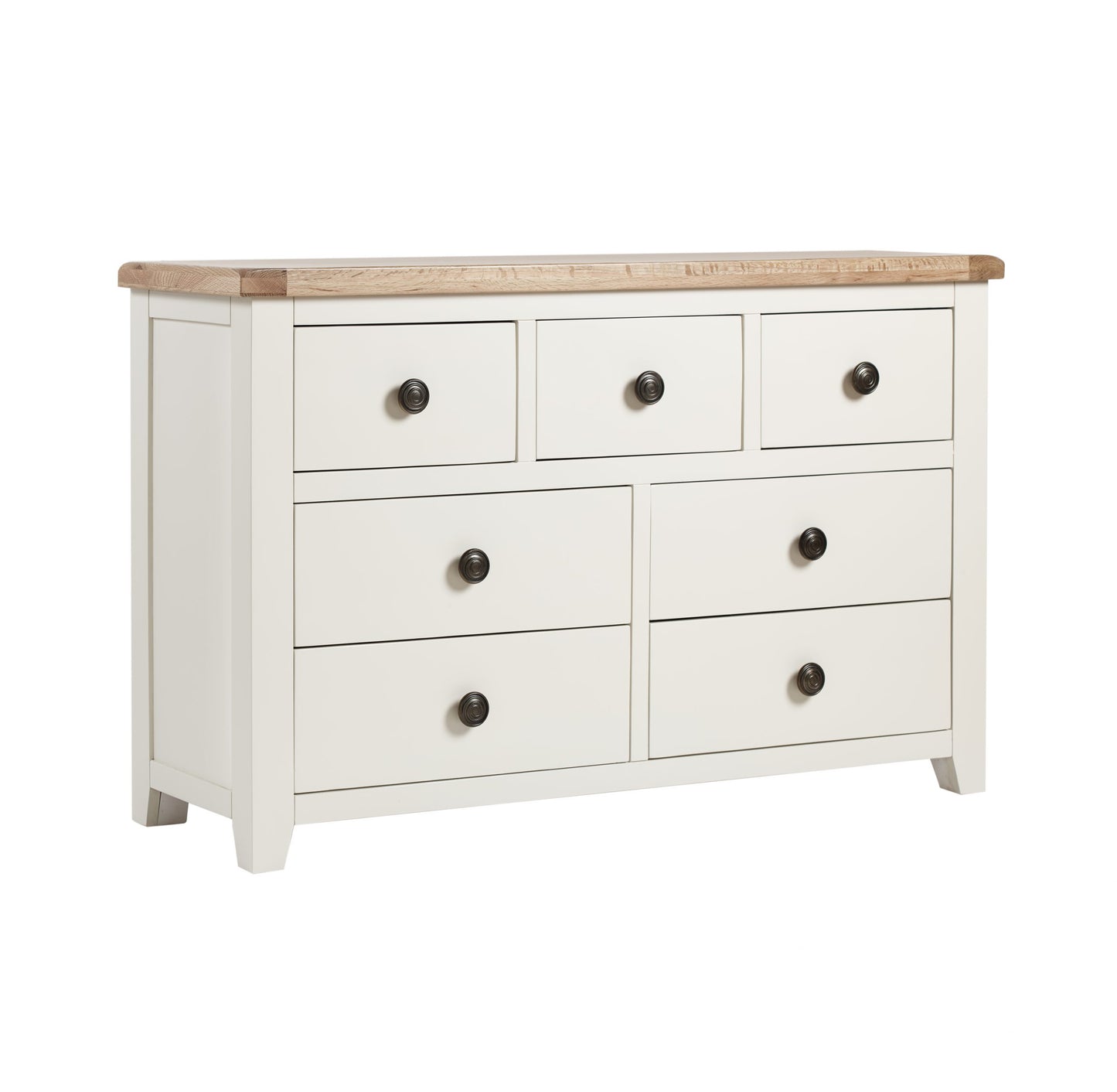 Houston Cream & Oak Wooden 7 Drawer Chest of Drawers