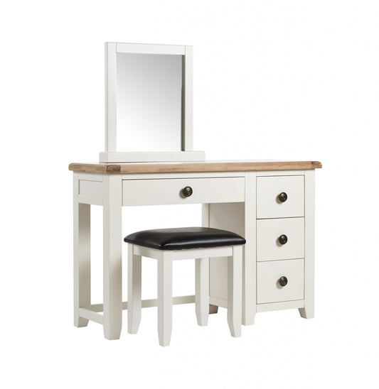 Houston Cream & Oak Dresser Mirror and Stool