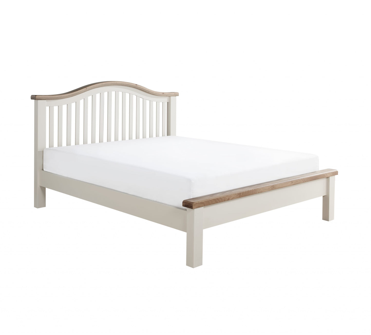 Houston Cream & Oak Wooden Low End Bed Frame