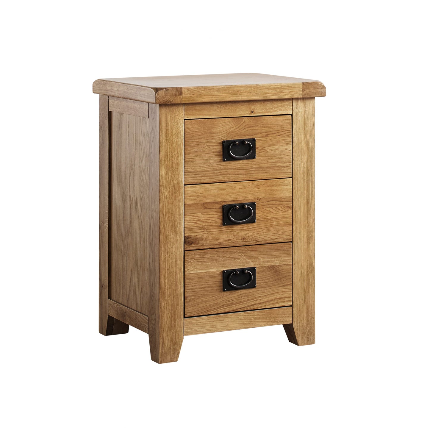 Oregon Oak 3 Draw Bedside Table