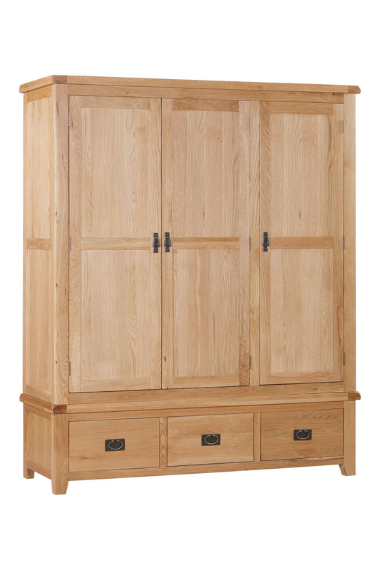 Oregon 3 Door Oak Wardrobe