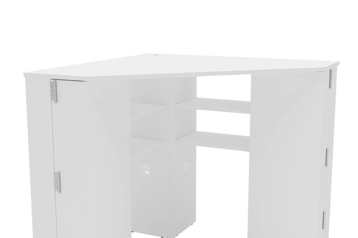 OLIVIA CORNER DRESSING TABLE WITH STORAGE WHITE