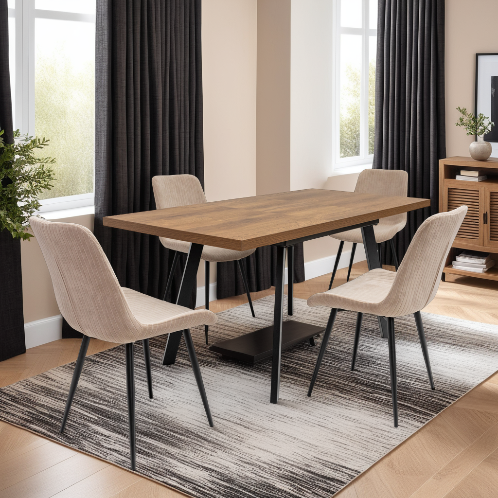 Havana 1.2m (+0.4m) Extending Dining Table -Dark Oak