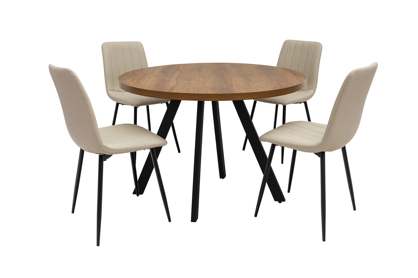 Havana 1.1m Round Dining Table -Dark Oak