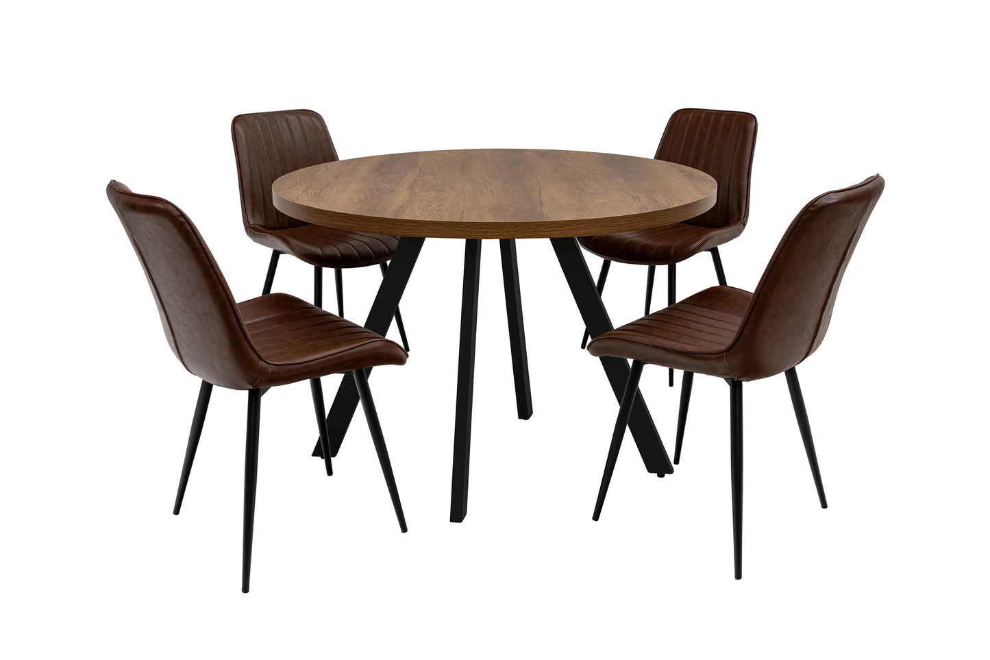 Havana 1.1m Round Dining Table -Dark Oak