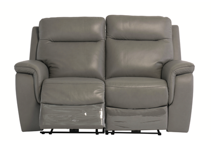 Salvatori Grey Leather Recliner Sofa