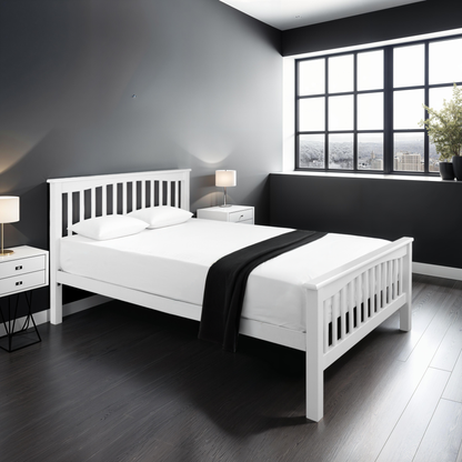 Paris White Wooden Bed Frame HFE