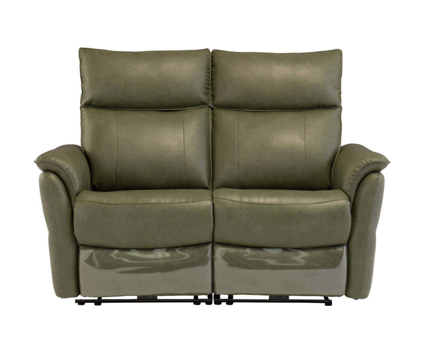 Puccini Green Faux Leather Recliner Sofa