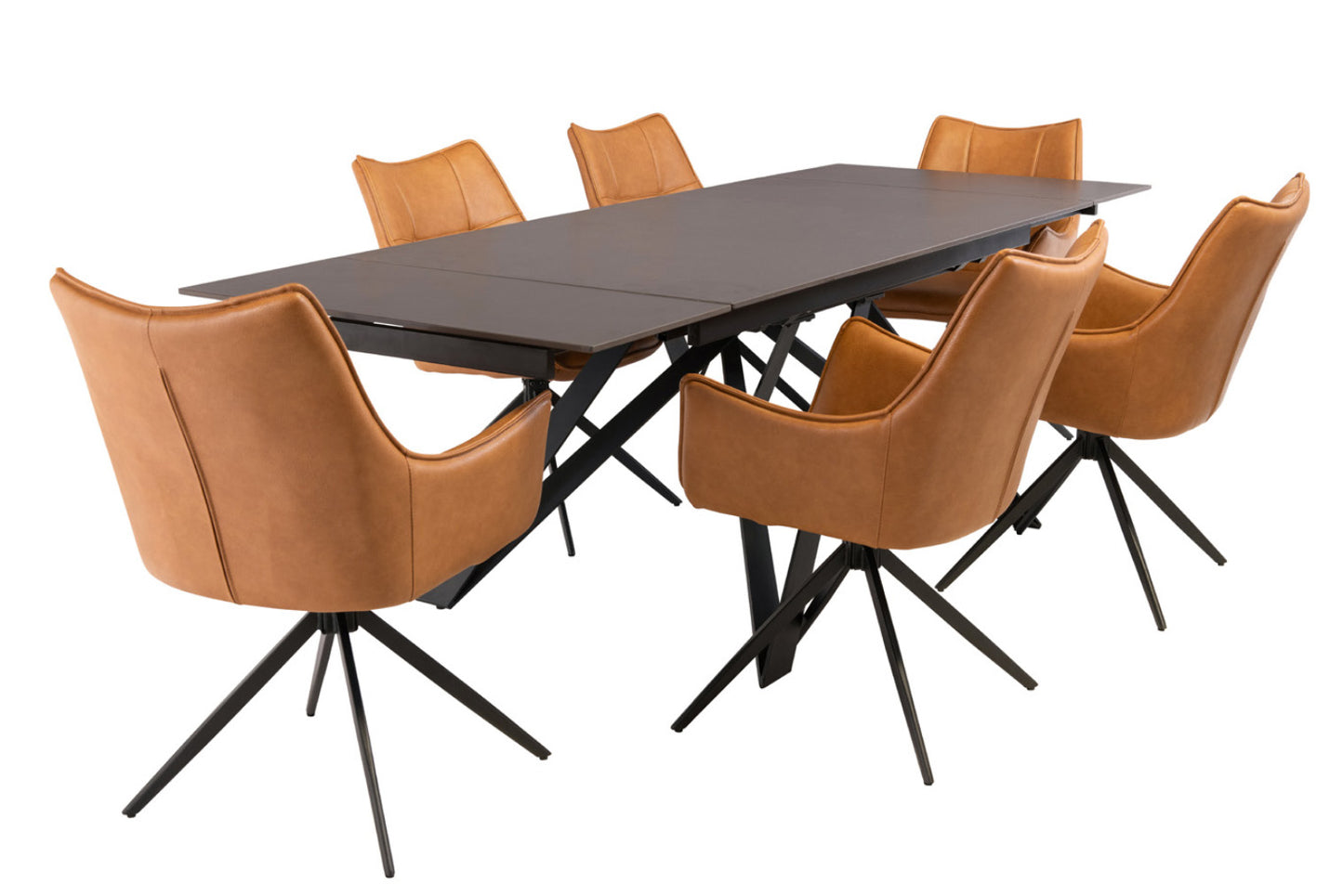 Rossetta - Dark grey - 1.6M (+0.4M +0.4M) Extended Dining Table