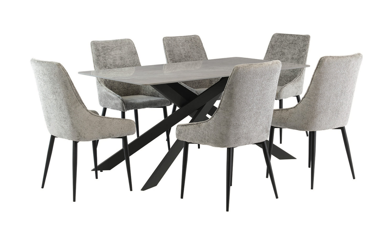 Aurora - Grey / Black Leg 1.6M Dining Table