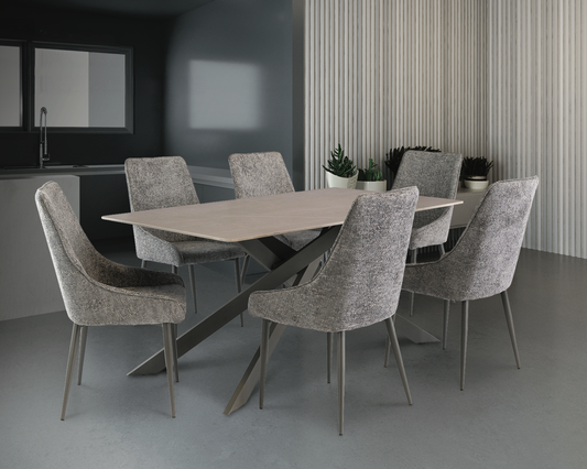 Aurora - Matt Grey / Grey Leg 1.6M Dining Table