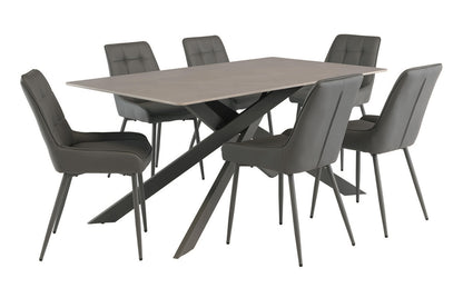 Aurora - Matt Grey / Grey Leg 1.6M Dining Table