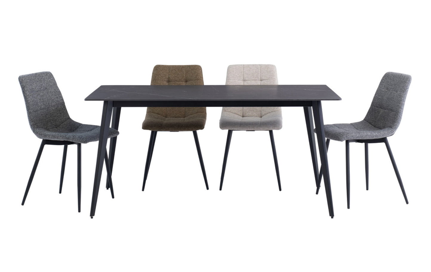 Thawa Matt Black 1.6M Dining Table