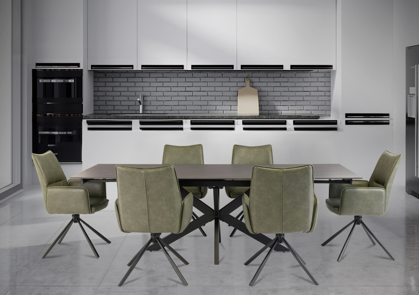 Hudson Sand Black 1.6M (+0.4M +0.4M) Extended Dining Table