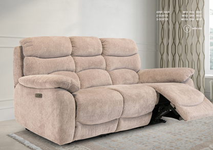 Pinto Fabric Electric Recliner Sofa - 2 Color option