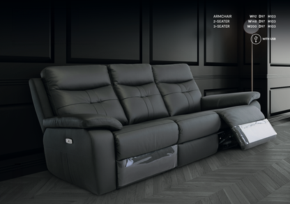 Sylvia Leather Electric Recliner Sofa - 5 Colour Options