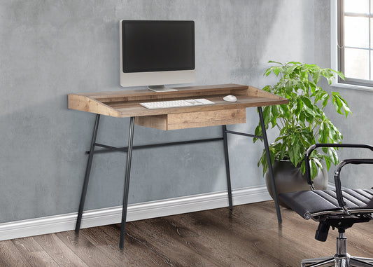 Urban 1 Drawer Office Desk With Shelf Brown