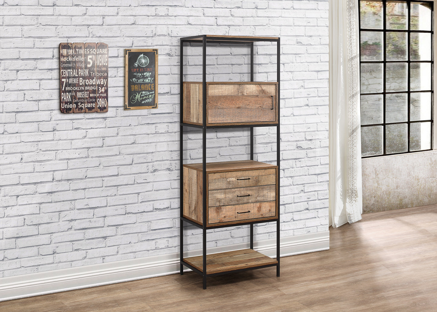 Urban 3 Drawer Shelving Unit Brown