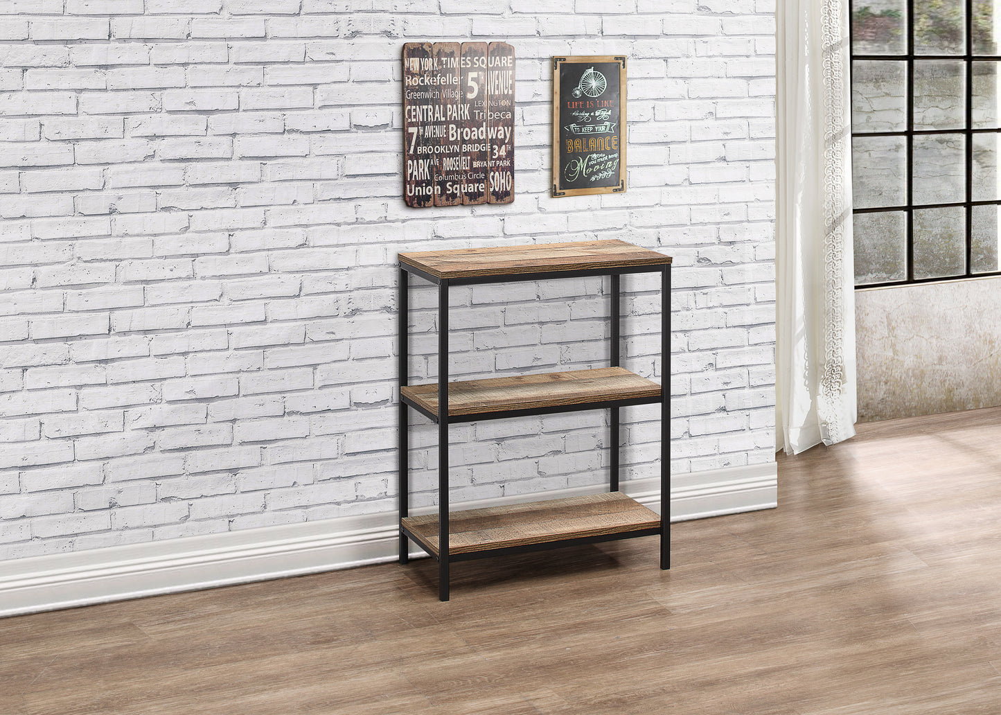 Urban 3 Tier Bookcase Rustic Brown