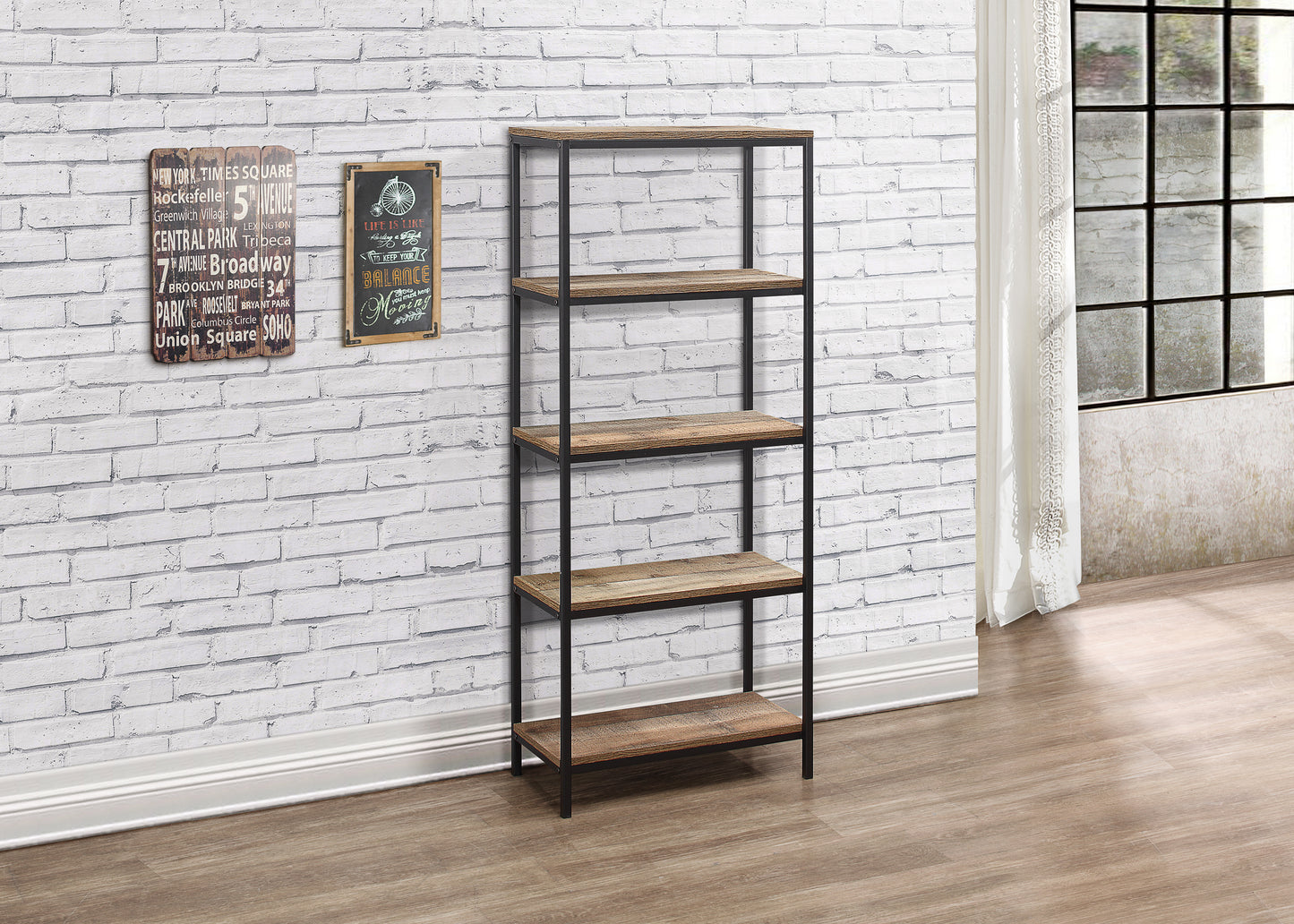 Urban 5 Tier Bookcase Brown