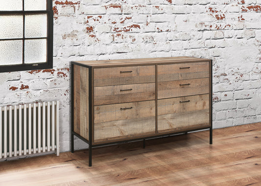 Urban 6 Drawer Wide Chest Rustic