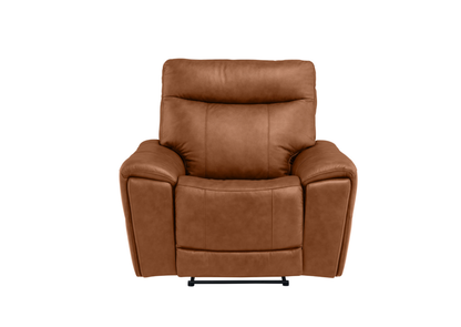 VIALI - Vintage Tan Leather Recliner Sofa