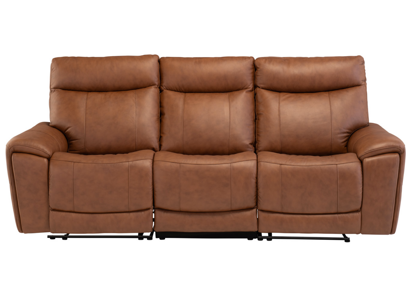 VIALI - Vintage Tan Leather Recliner Sofa