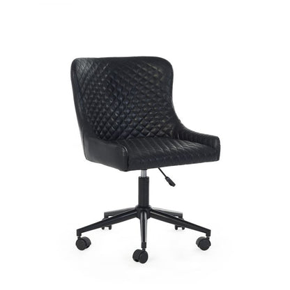 Luxe Office Chair in Black Faux Leather