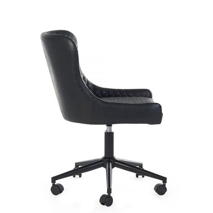 Luxe Office Chair in Black Faux Leather