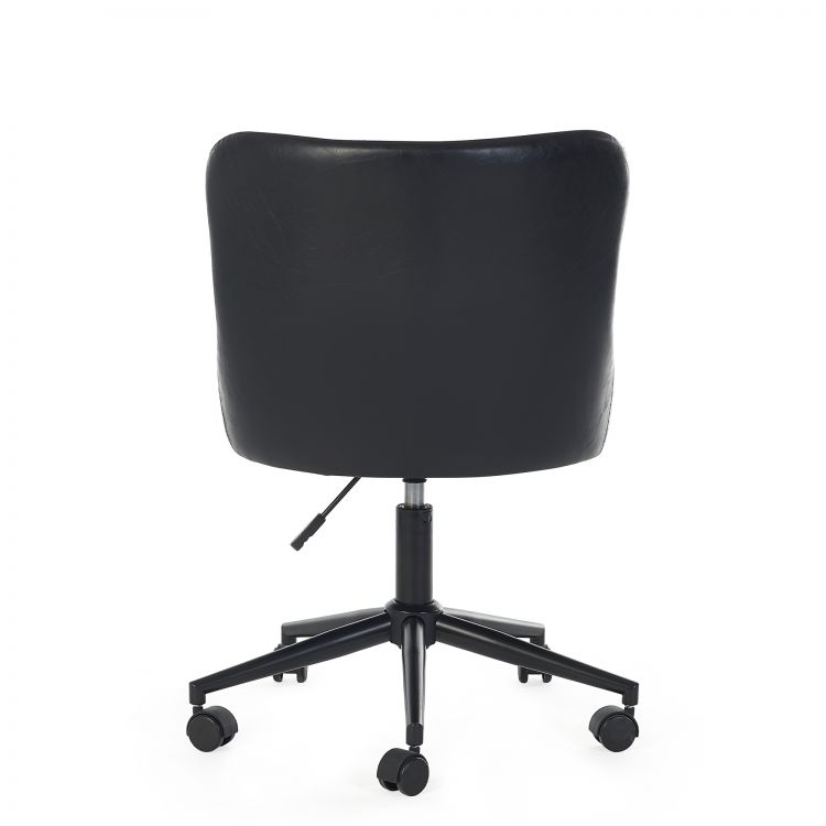 Luxe Office Chair in Black Faux Leather