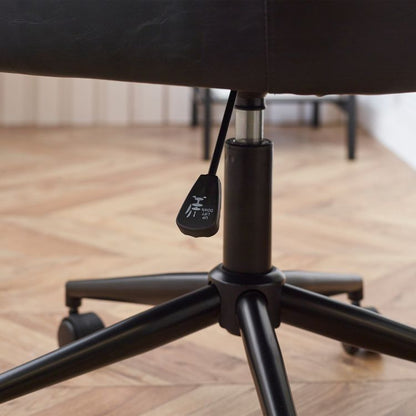 Luxe Office Chair in Black Faux Leather