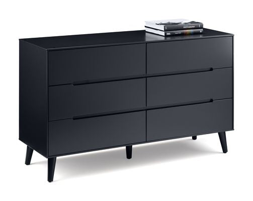 ALICIA 6 DRAWER WIDE CHEST - ANTHRACITE