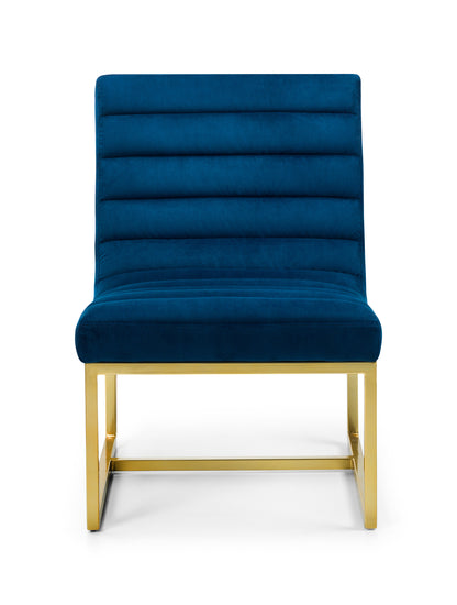 BELLAGIO VELVET CHAIR - BLUE & GOLD