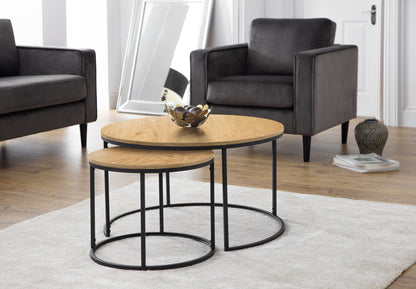 BELLINI ROUND NESTING COFFEE TABLE - OAK