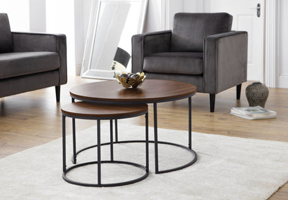 BELLINI ROUND NESTING COFFEE TABLE - WALNUT