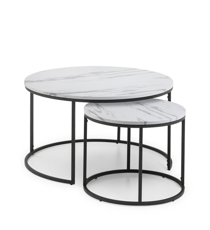 BELLINI ROUND NESTING COFFEE TABLE - WHITE MARBLE