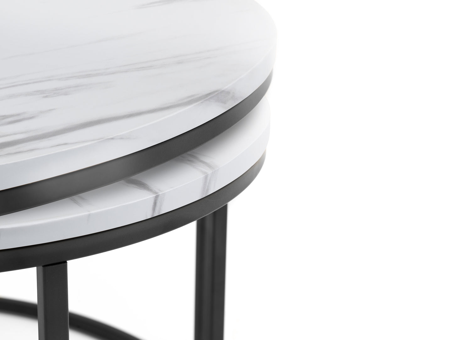 BELLINI ROUND NESTING COFFEE TABLE - WHITE MARBLE