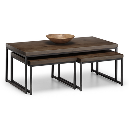 BROOKLYN NESTING COFFEE TABLES - DARK OAK